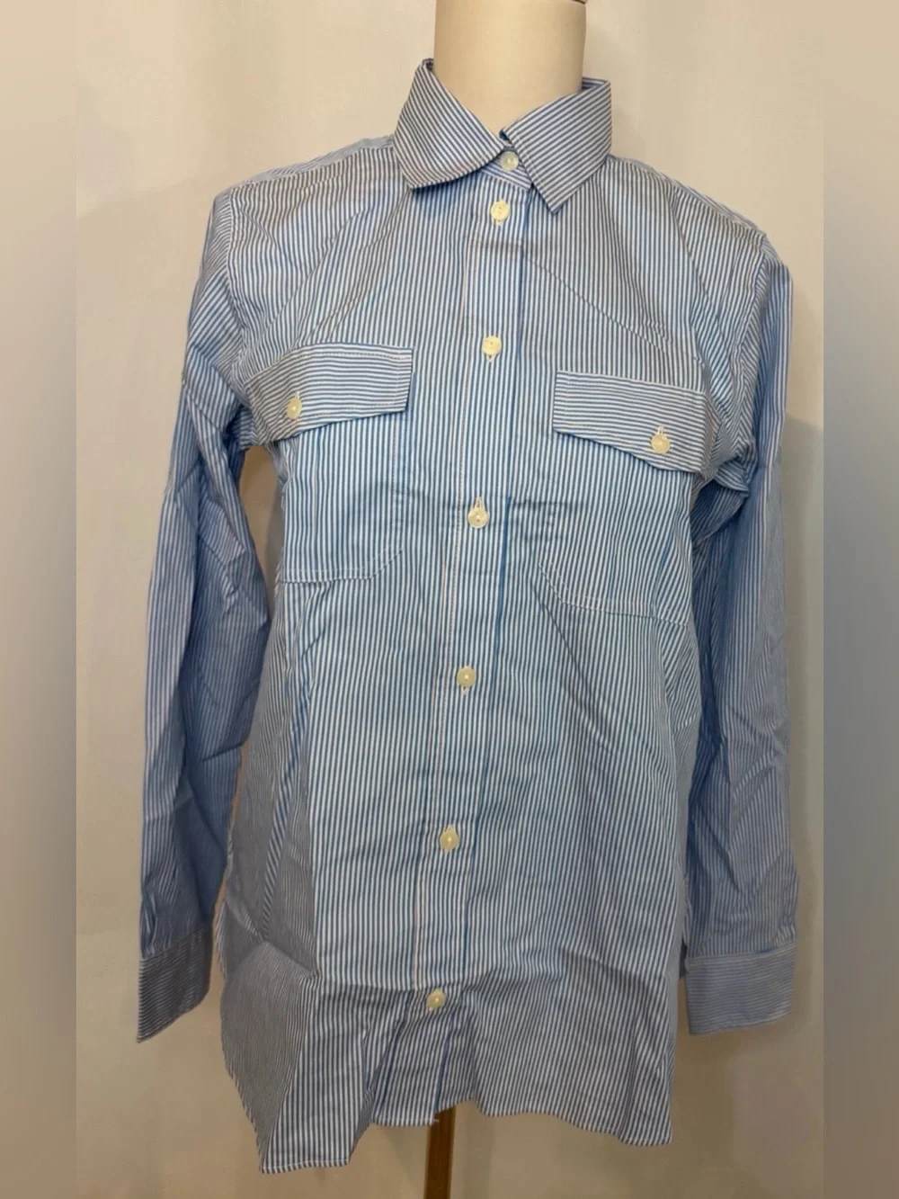 J.Crew Jules classic-fit stripe shirt in blue and white